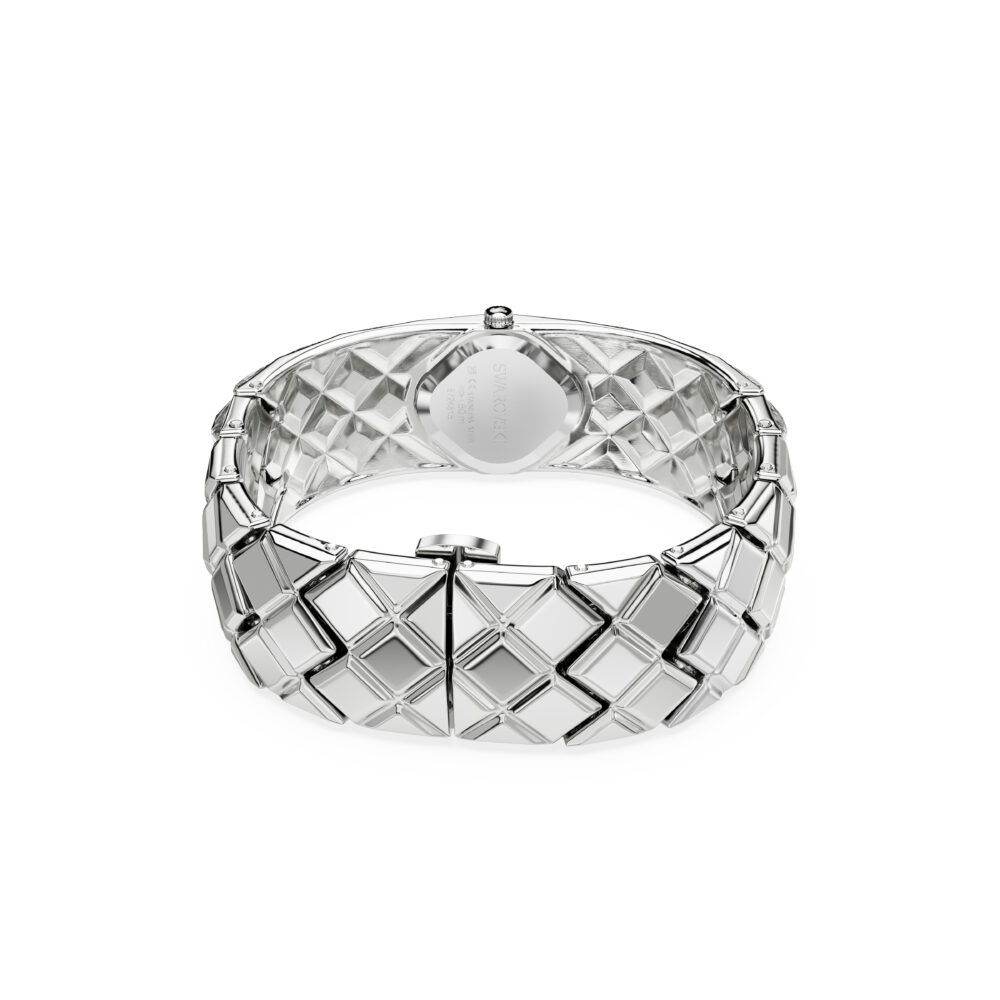 Curiosa bangle watch, Swiss Made, Crystal bracelet, Silver tone